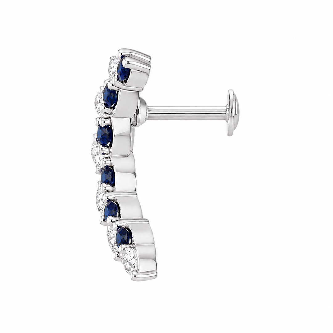 Manika | Curved Vine Stone Earrings