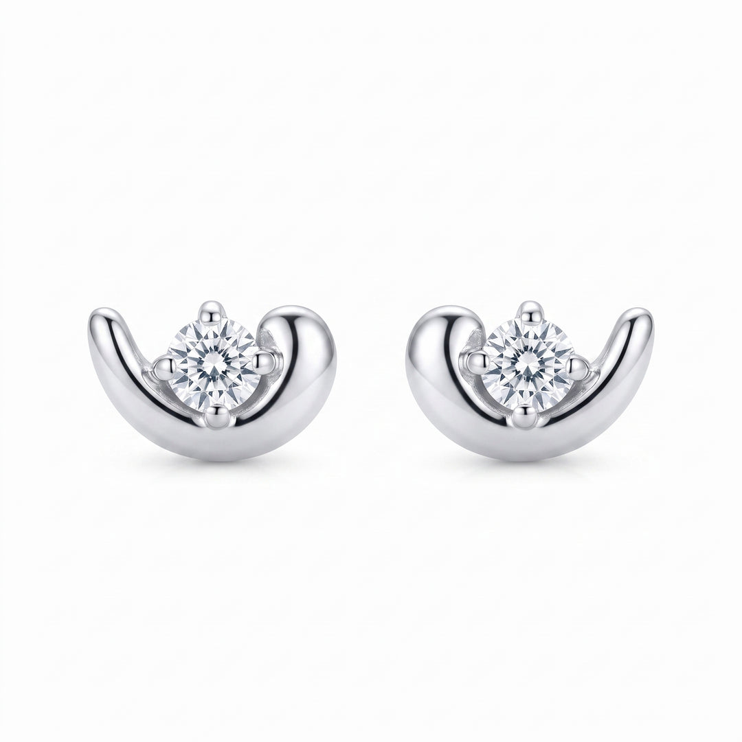 MOONLIGHT | Crescent Stone Earrings
