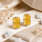 Load image into Gallery viewer, MELORA | RECTANGLE SHAPED SILVER EARRINGS
