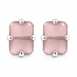 Load image into Gallery viewer, MELORA | RECTANGLE SHAPED SILVER EARRINGS
