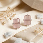 Load image into Gallery viewer, MELORA | RECTANGLE SHAPED SILVER EARRINGS
