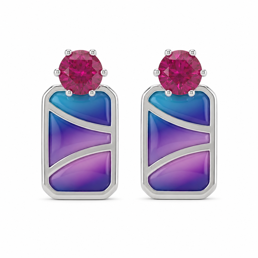 Mali | Geometric Colour-Block Earrings
