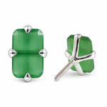 Load image into Gallery viewer, MELORA | RECTANGLE SHAPED SILVER EARRINGS

