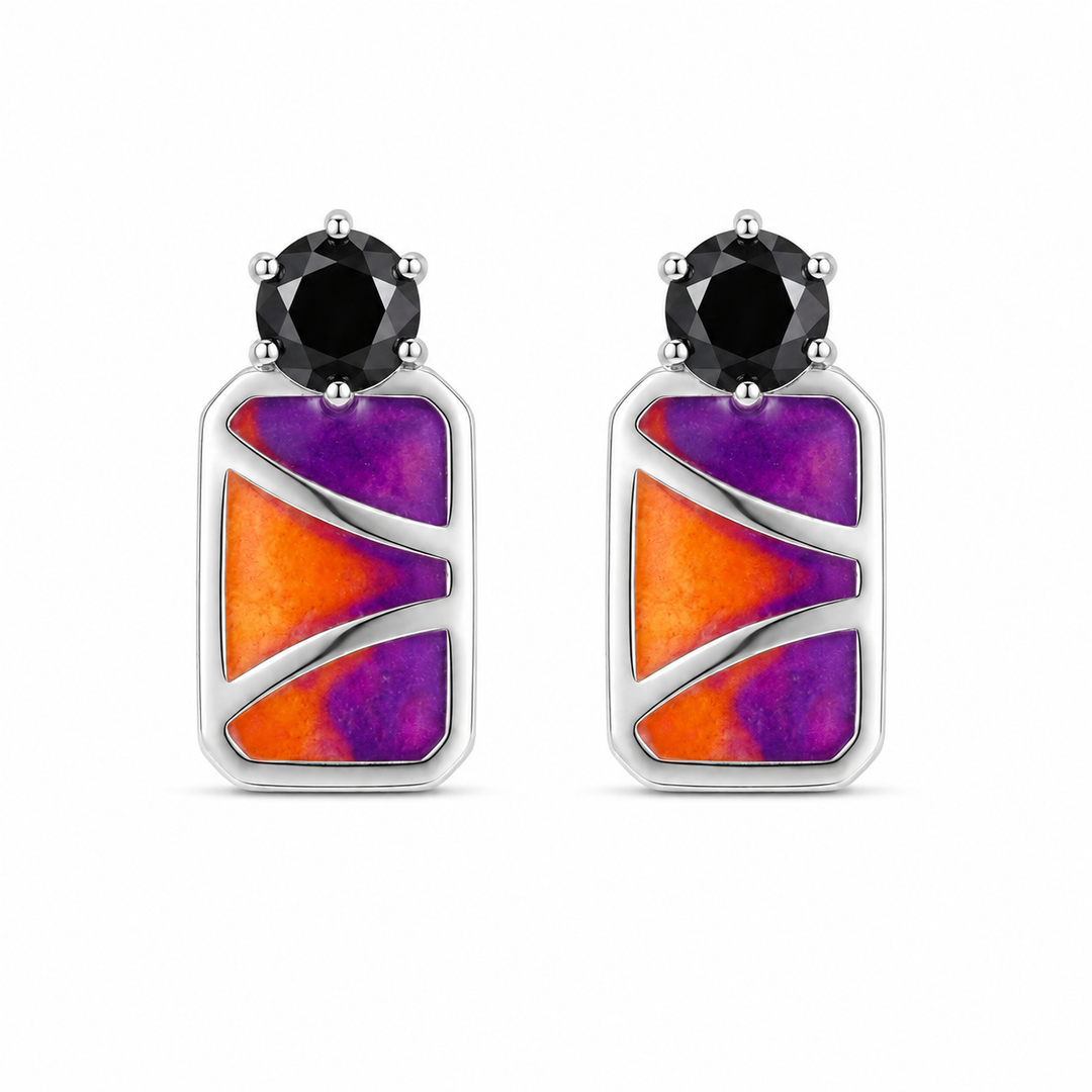 Mali | Geometric Colour-Block Earrings