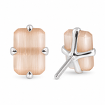 Load image into Gallery viewer, MELORA | RECTANGLE SHAPED SILVER EARRINGS
