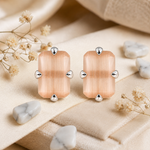Load image into Gallery viewer, MELORA | RECTANGLE SHAPED SILVER EARRINGS
