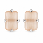 Load image into Gallery viewer, MELORA | RECTANGLE SHAPED SILVER EARRINGS
