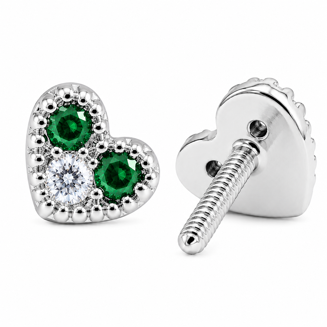 Maia | Heart Stone Earrings