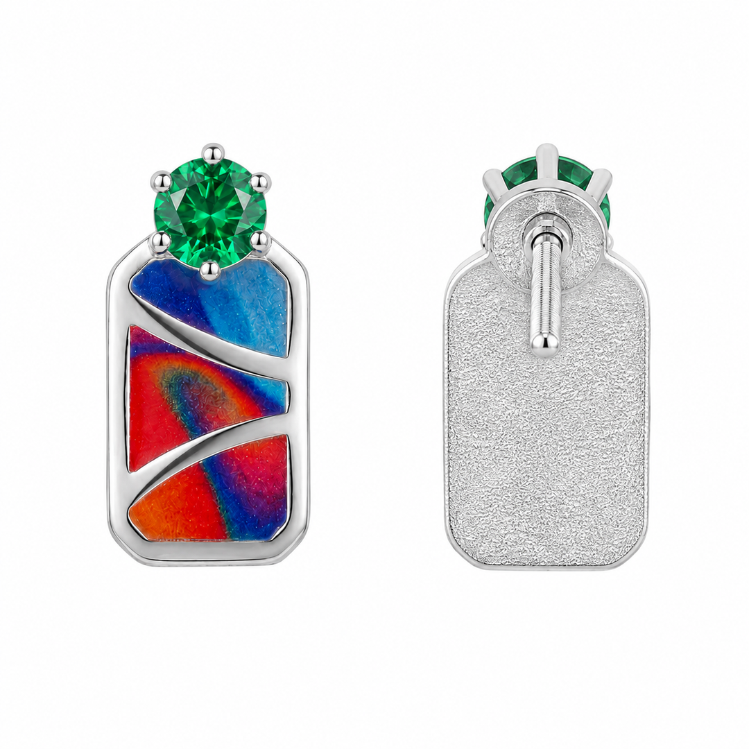 Mali | Geometric Colour-Block Earrings