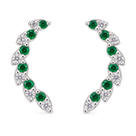 Load image into Gallery viewer, Manika | Curved Vine Stone Earrings
