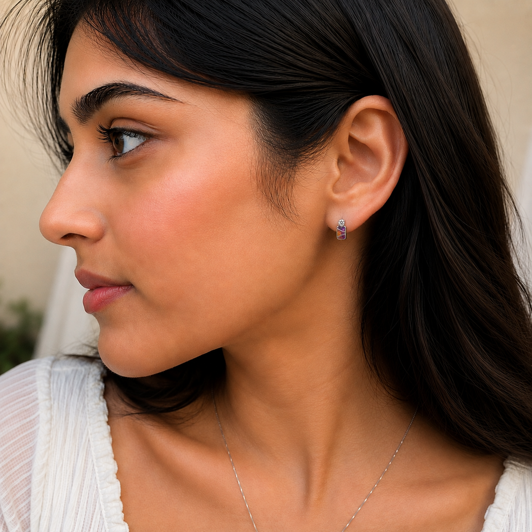 Mali | Geometric Colour-Block Earrings