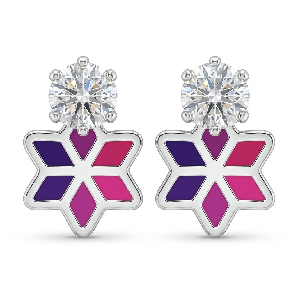Minal | Geometric Floral Laser Earrings