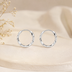 Load image into Gallery viewer, Mehek | Diamond-Cut Silver Hoop Earrings | 13mm
