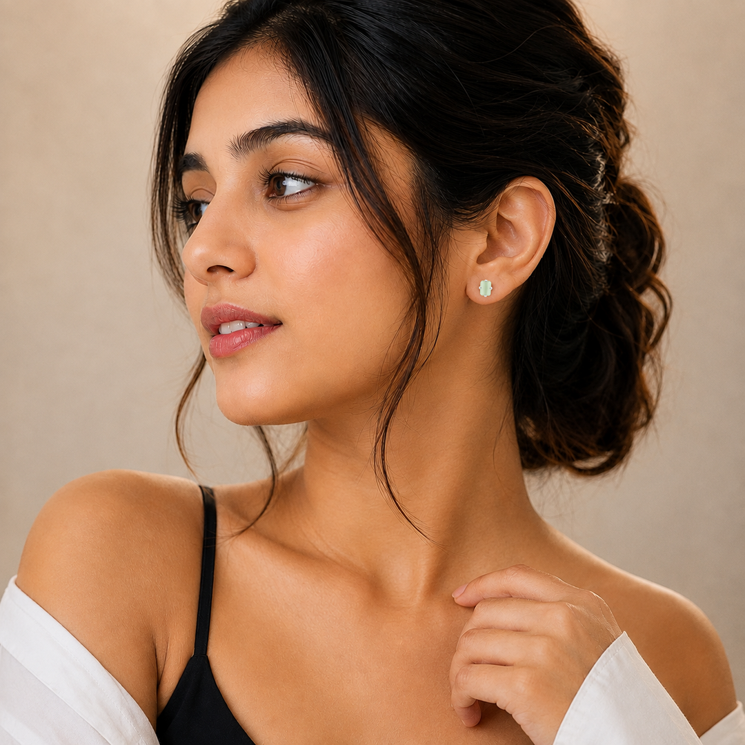 MELORA | RECTANGLE SHAPED SILVER EARRINGS