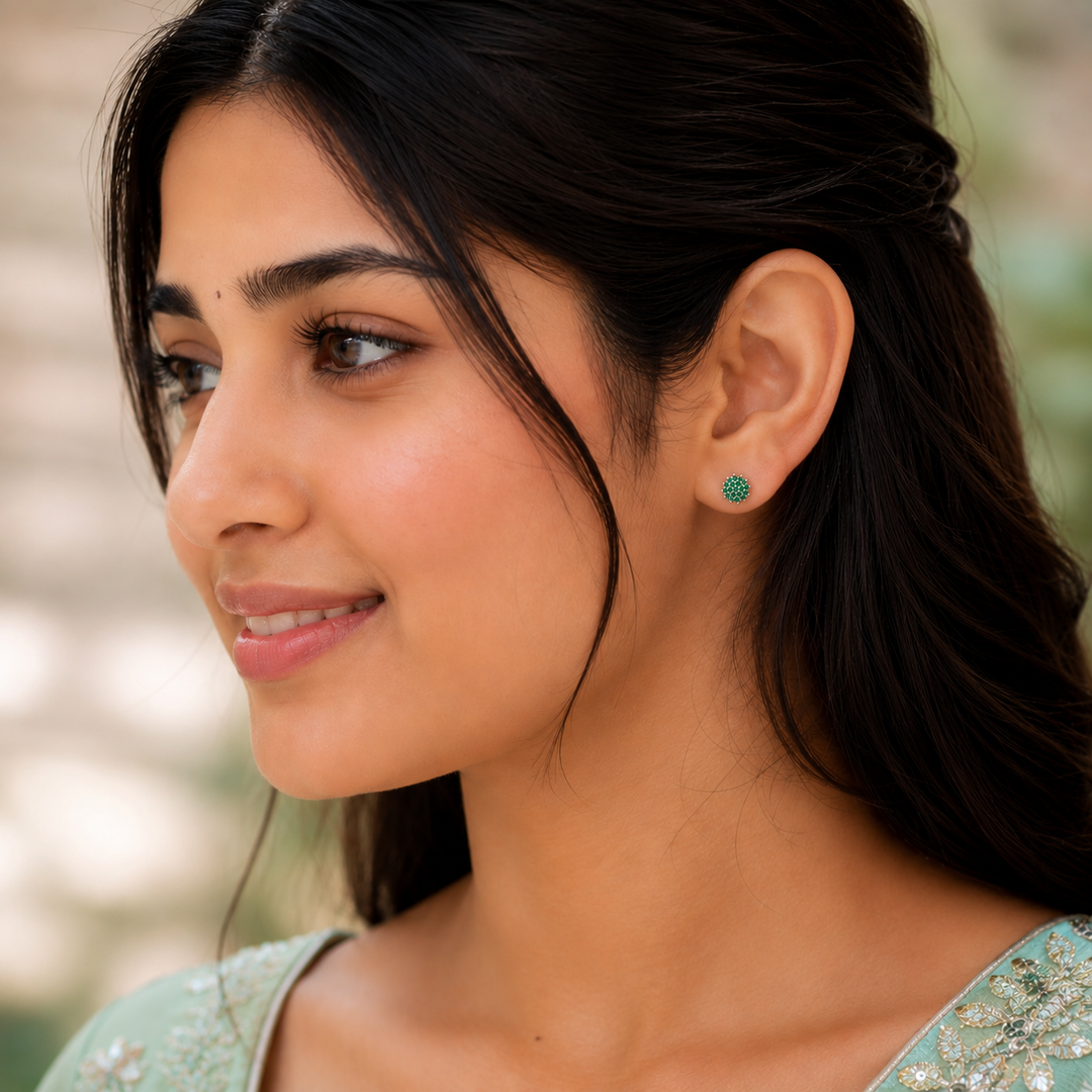 Manvi | 19-Stone Floral Cluster Earrings