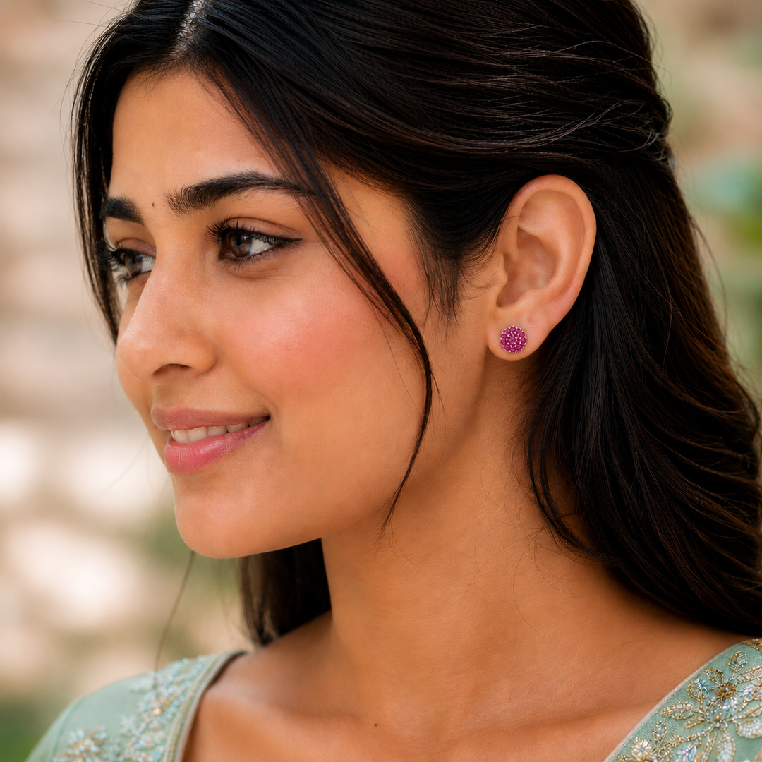 Manvi | 19-Stone Floral Cluster Earrings