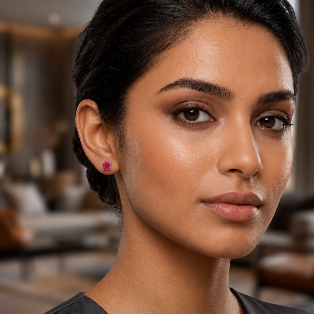 Mukul | Classic Square Stone Studs