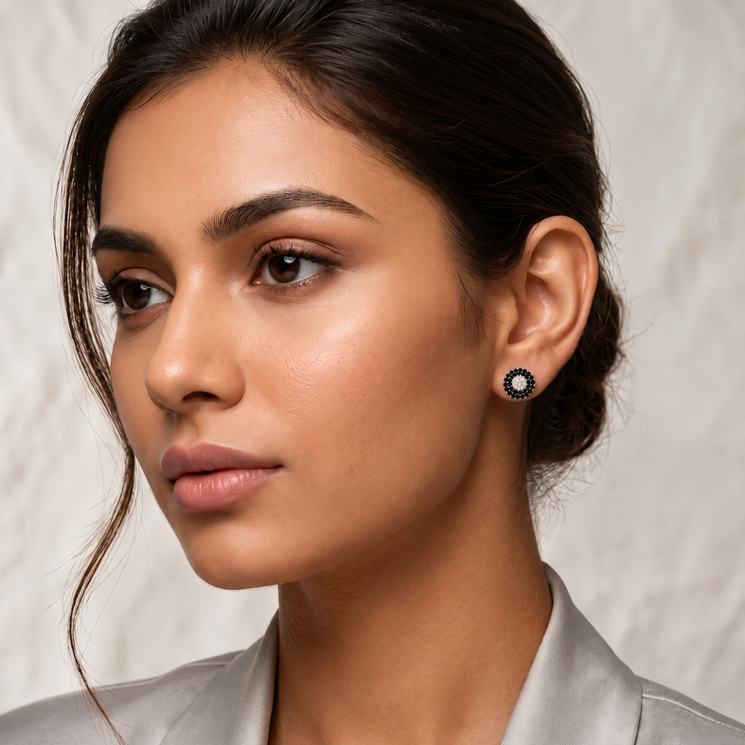Maitri | 37-Stone Round Cluster Earrings