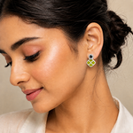 Load image into Gallery viewer, Mohana | Geometric Laser Stone Drop Earrings
