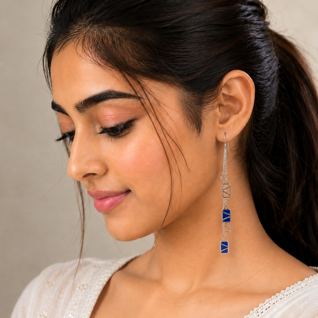 MIRELLE | Triple Rectangular Drop Earrings