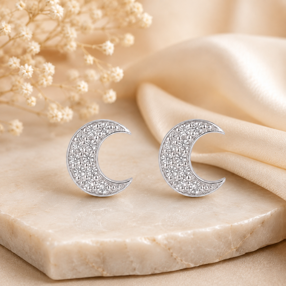 Moon | Crescent Shaped Silver Earring