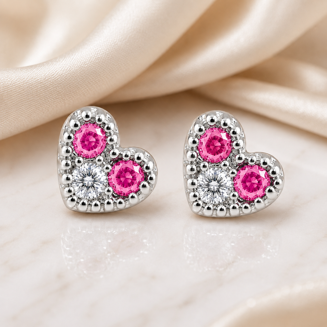 Maia | Heart Stone Earrings