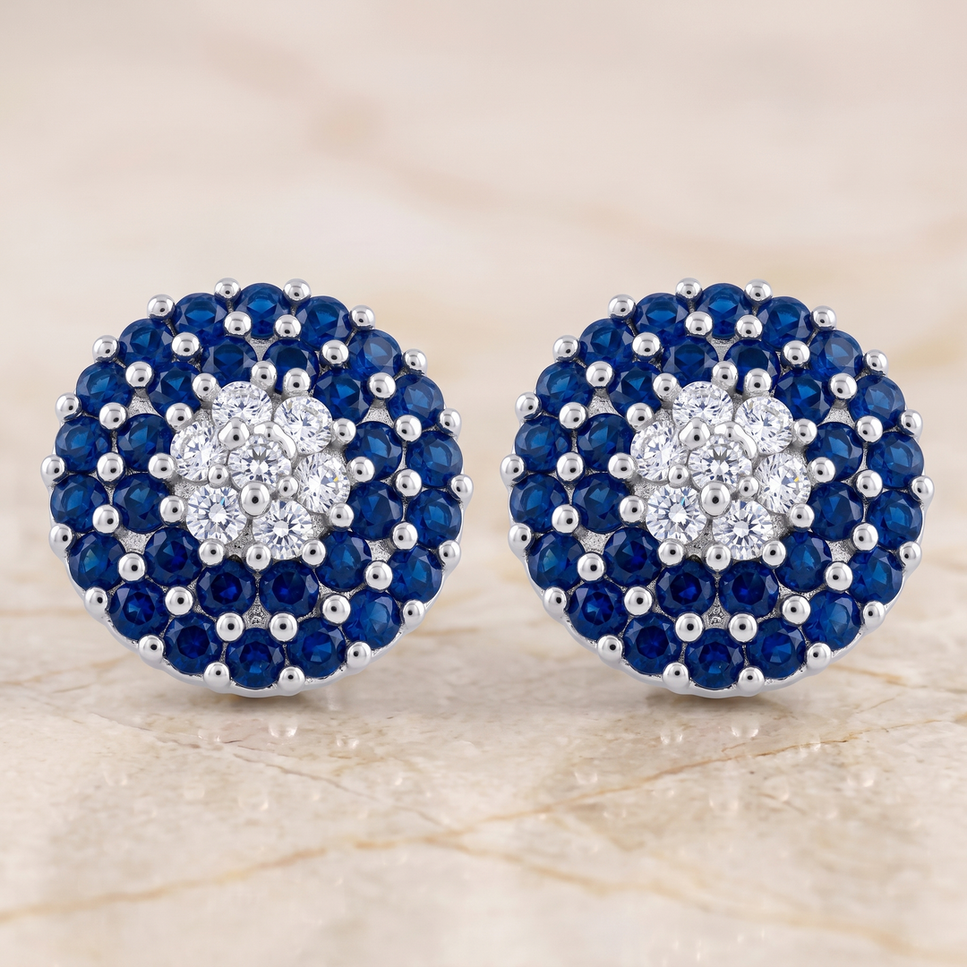 Maitri | 37-Stone Round Cluster Earrings