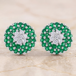 Load image into Gallery viewer, Maitri | 37-Stone Round Cluster Earrings
