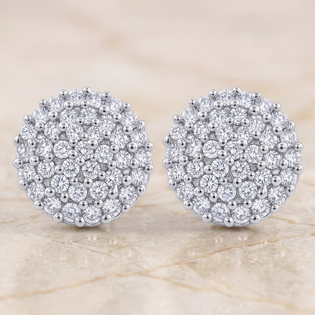 Maitri | 37-Stone Round Cluster Earrings