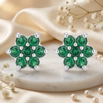 Load image into Gallery viewer, Manya | 7-Stone Flower Shaped Earrings
