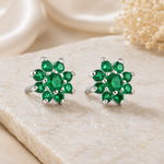 Load image into Gallery viewer, Malini | 9-Stone Flower Shaped Earrings
