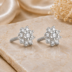 Load image into Gallery viewer, Malini | 9-Stone Flower Shaped Earrings
