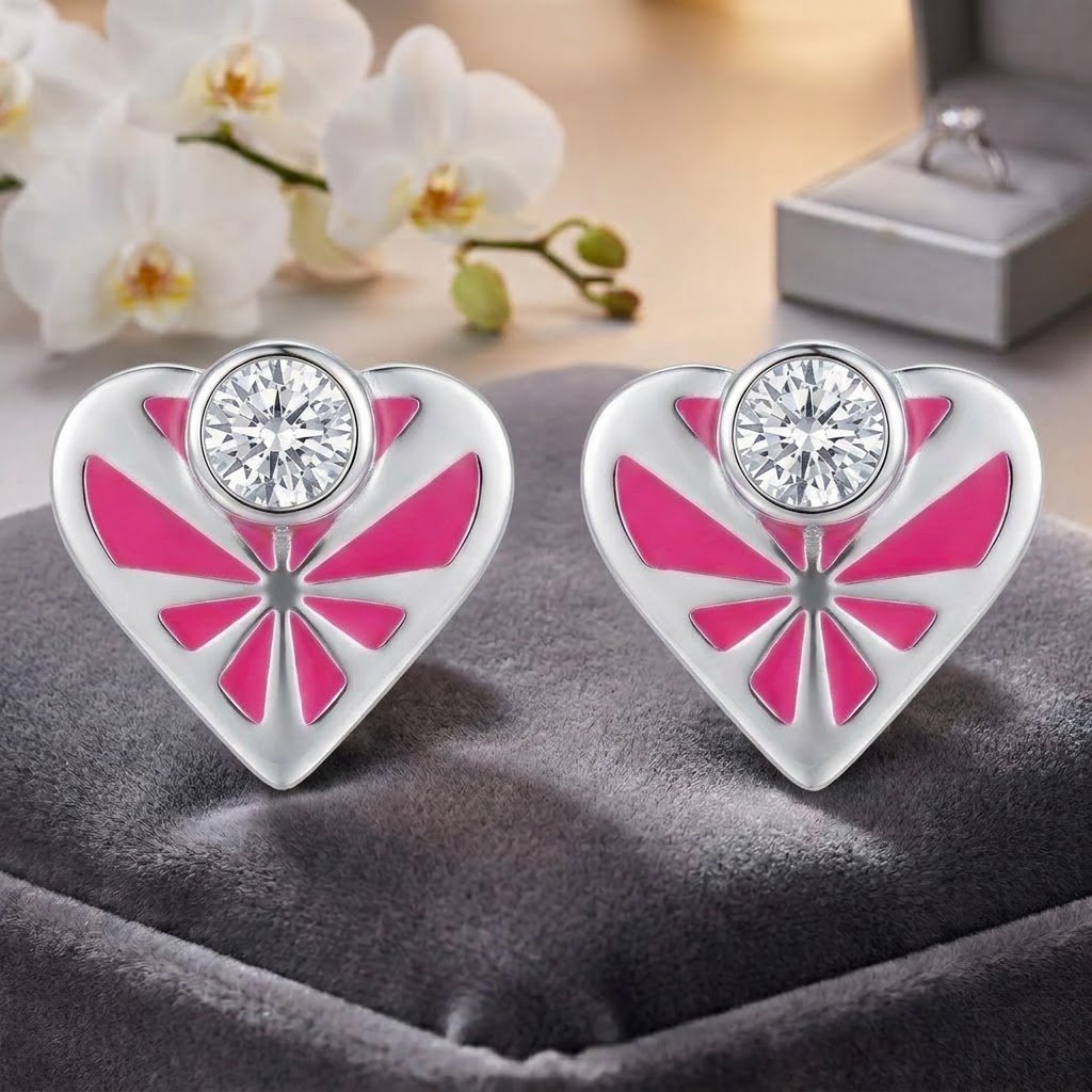 Myra | Geometric Heart Stud Earrings