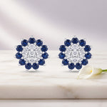 Load image into Gallery viewer, Meena | Two-Tone Floral Halo Earrings
