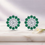 Load image into Gallery viewer, Meena | Two-Tone Floral Halo Earrings
