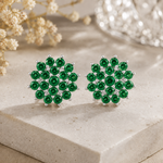 Load image into Gallery viewer, Manvi | 19-Stone Floral Cluster Earrings
