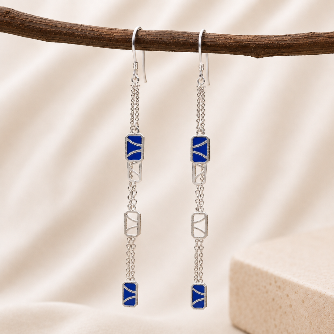 MIRELLE | Triple Rectangular Drop Earrings