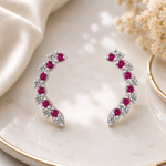 Load image into Gallery viewer, Manika | Curved Vine Stone Earrings
