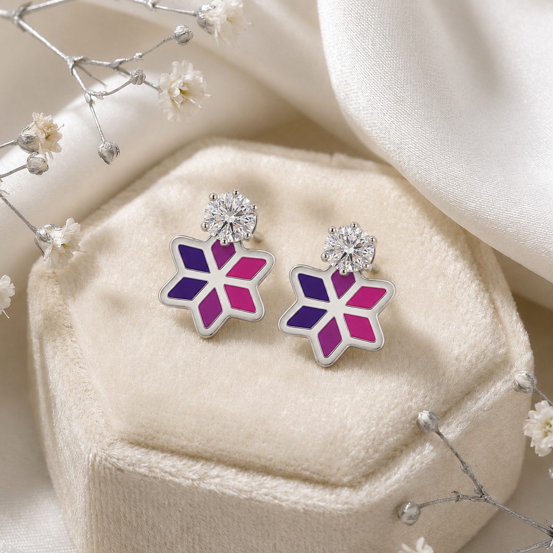 Minal | Geometric Floral Laser Earrings