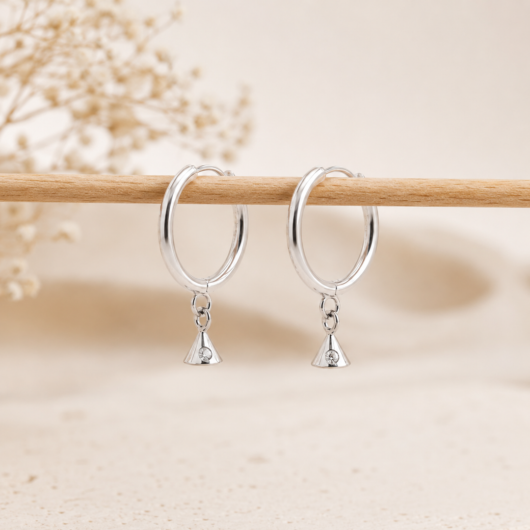 Mita | Minimalist Hoop Drop Earrings