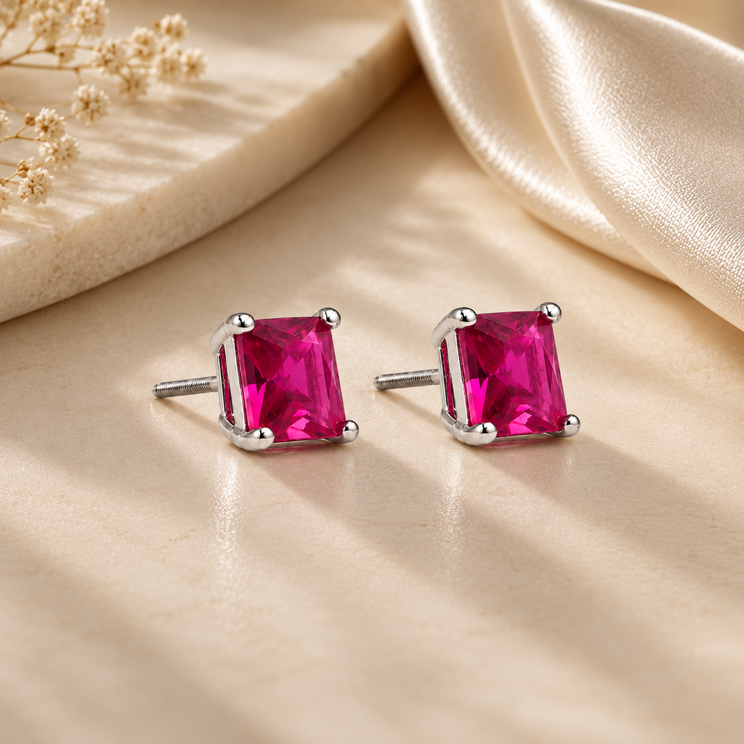 Mukul | Classic Square Stone Studs