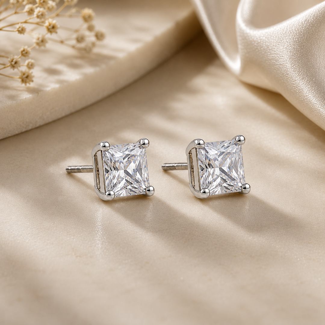 Mukul | Classic Square Stone Studs