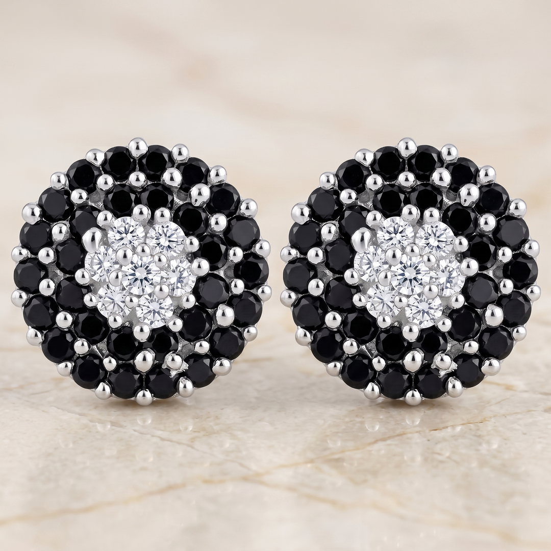 Maitri | 37-Stone Round Cluster Earrings