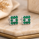 Load image into Gallery viewer, Mitali | 9-Stone Square Stud Earrings
