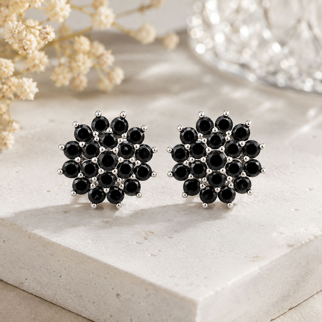 Manvi | 19-Stone Floral Cluster Earrings