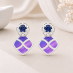 Load image into Gallery viewer, Mohana | Geometric Laser Stone Drop Earrings
