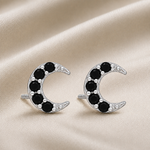 Load image into Gallery viewer, Mayank | Crescent Stone Stud Earrings
