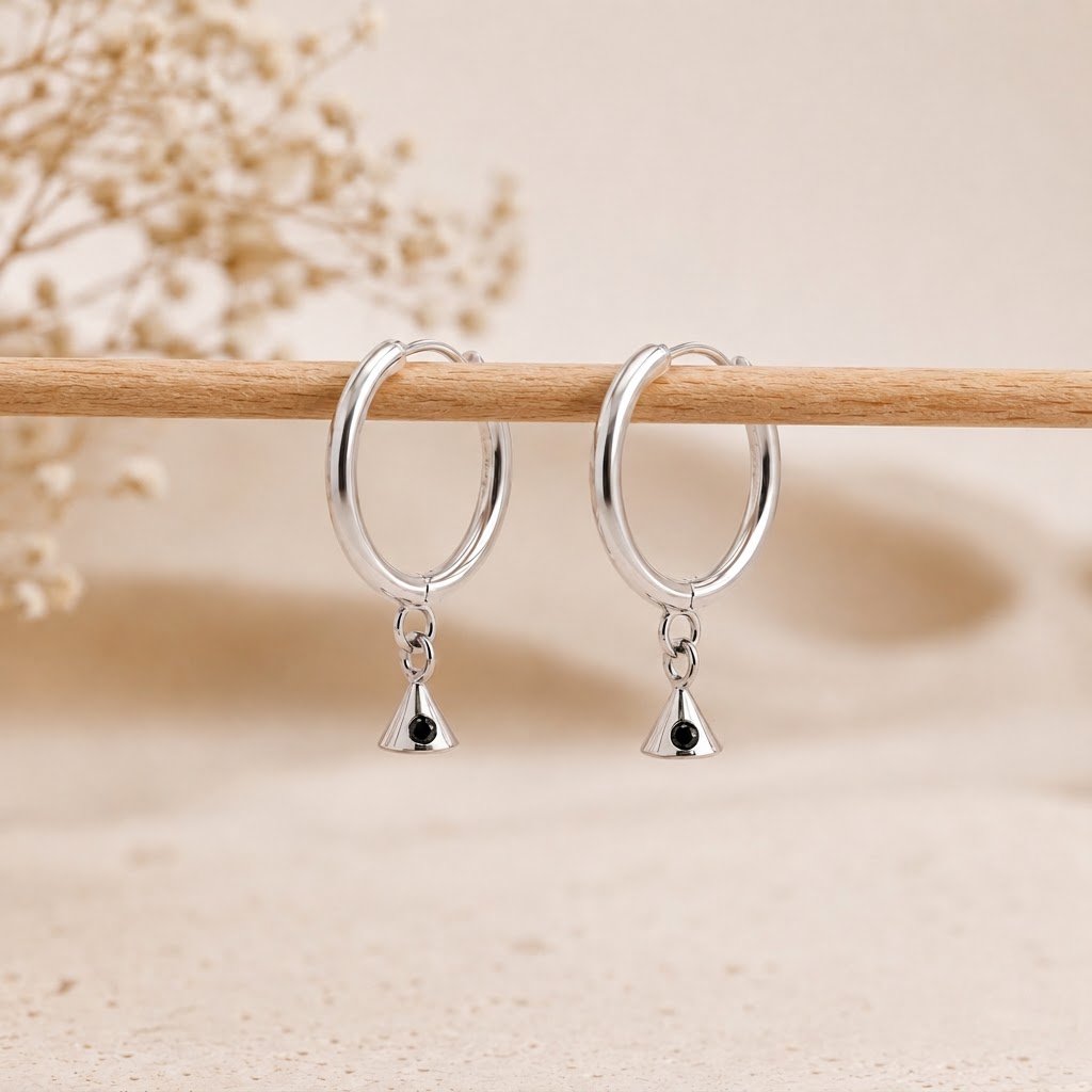 Mita | Minimalist Hoop Drop Earrings