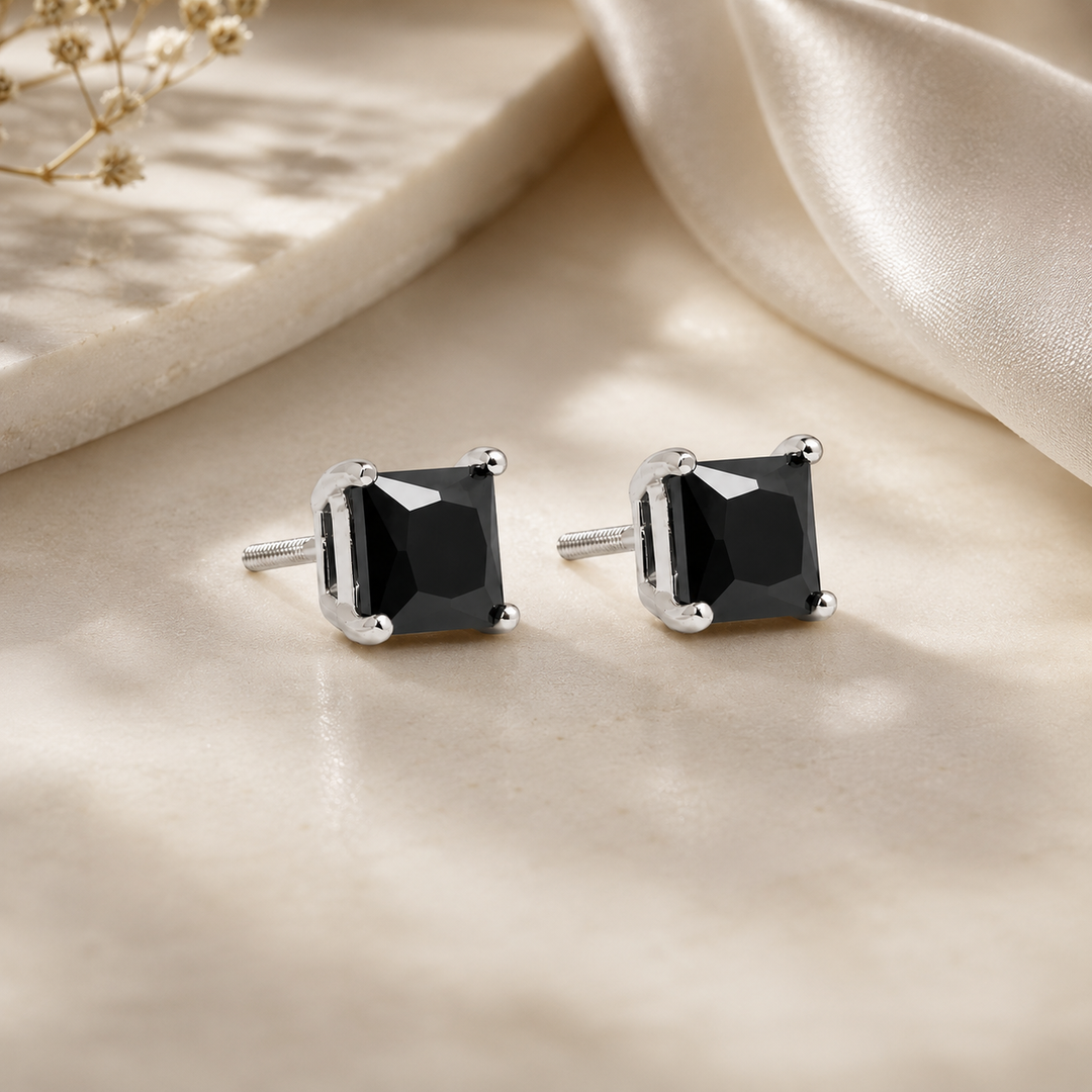 Mukul | Classic Square Stone Studs