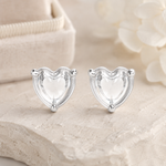 Load image into Gallery viewer, Muskaan| Clear Heart Stone Stud Earrings
